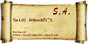 Seidl Adeodát névjegykártya